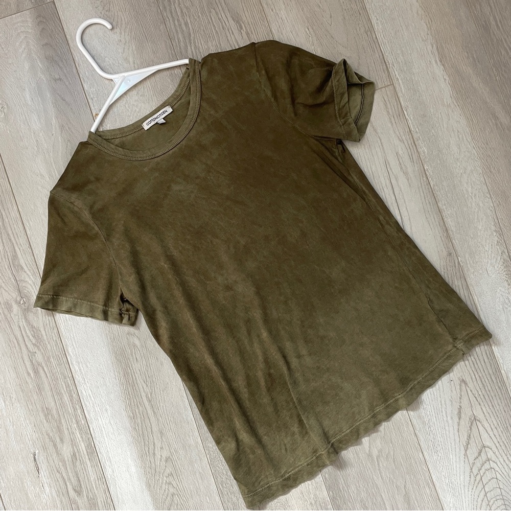 Cotton Citizen Tshirt distressed vintage dyed womens Green (xsmall) casual